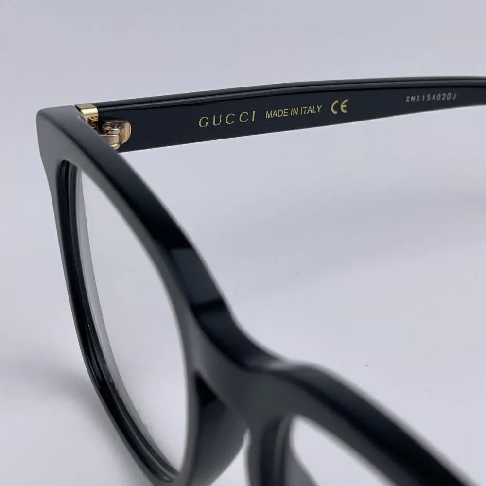 SALE! NEW GUCCI WEB GG0457O 005 Black Gold Square Women Eyeglasses